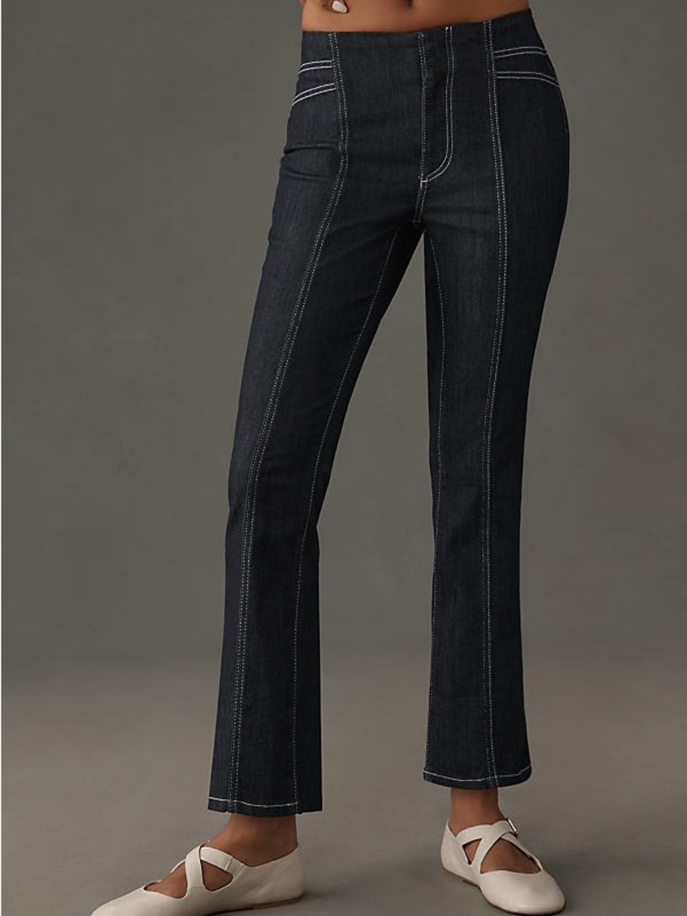 Anthropologie Maeve Downtown Date High-Rise Straight Leg Jeans - Dark Wash